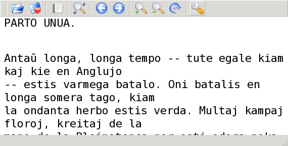 Plata teksto mallarĝe.