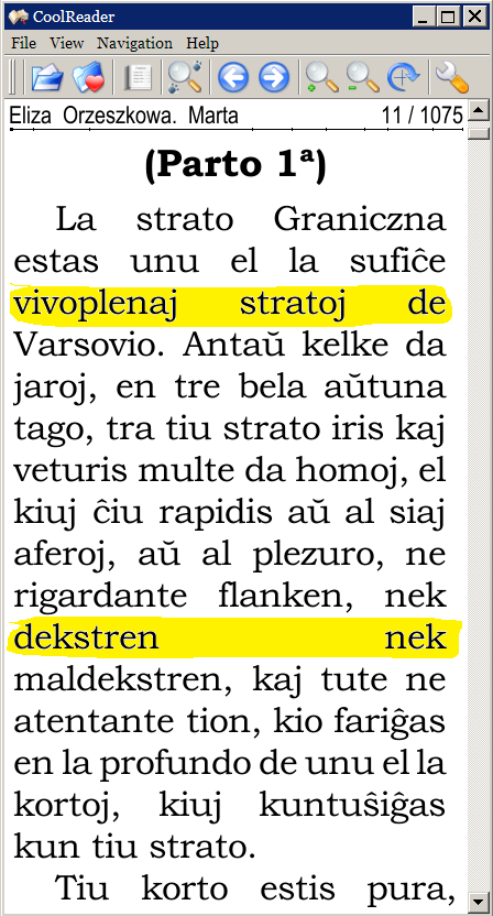 Fig. 2. Glatigo sen vortodivido.