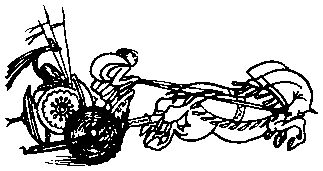 Eminenta viro batalis sur ĉaro kun veturigisto